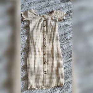 Cream/tan scrunched dress